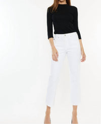 Kancan - High Rise Cropped Straight Leg Jeans