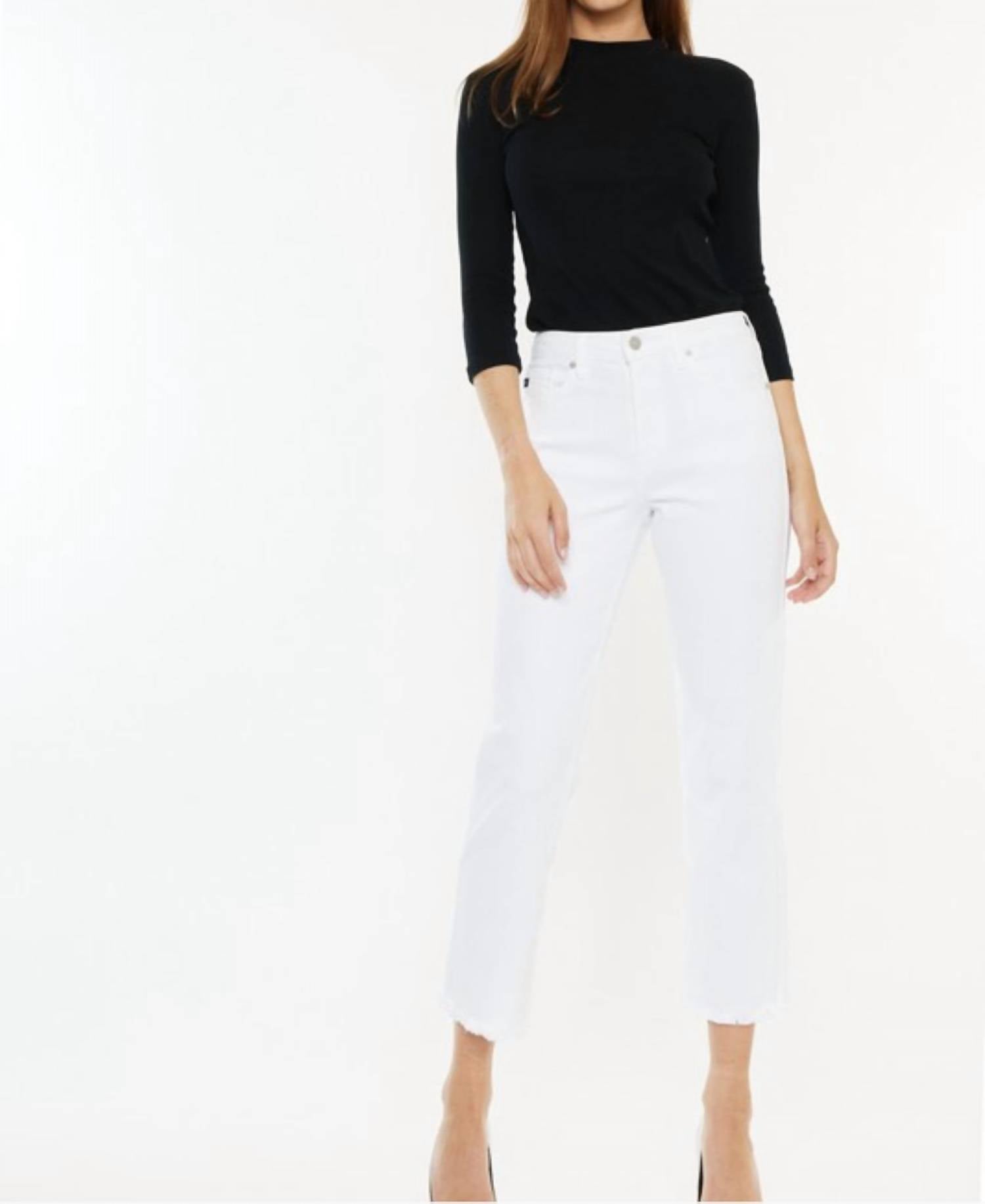 Kancan - High Rise Cropped Straight Leg Jeans