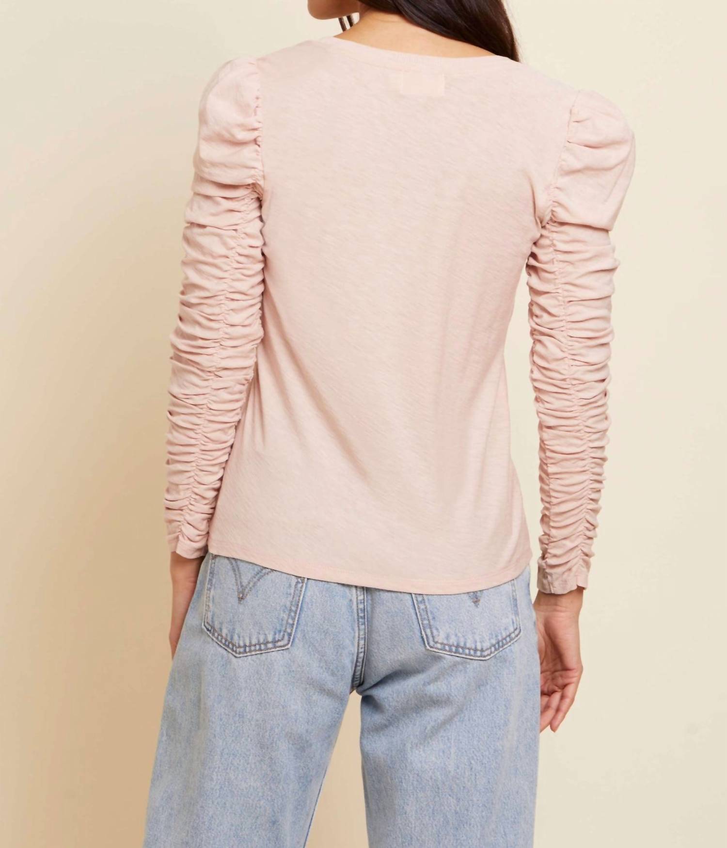 Nation Ltd - Renee Shirred Sleeve V-neck Top