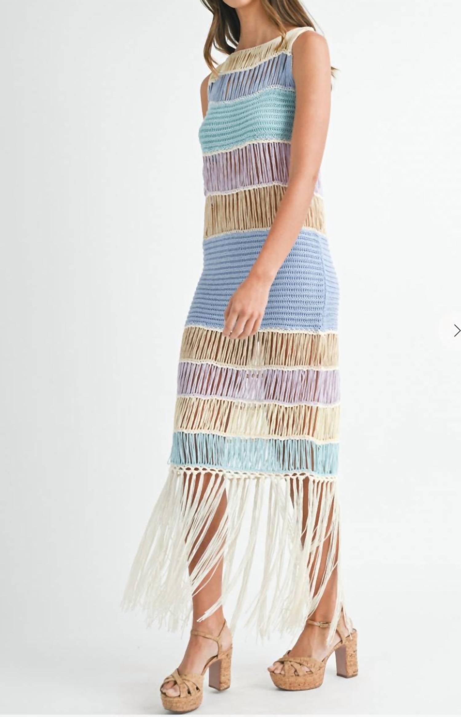 Mable - Fringe Crochet Dress