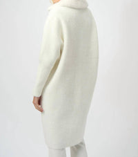 Joseph Ribkoff - Notched Collar Long Sleeves Faux Fur Coat