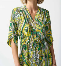 Joseph Ribkoff - SATIN PAISLEY PRINT SHIRT DRESS