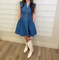 Entro - Easy Like Sunday Denim Dress