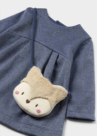 Mayoral - Kid's Long Sleeve Shimmer Dress With Bag