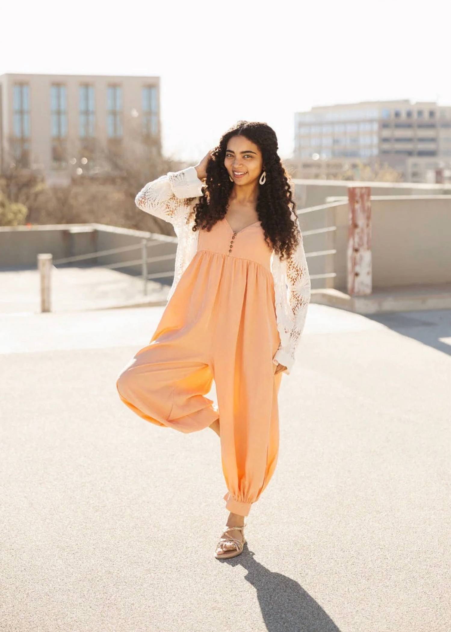 Ee:Some - Mineral Washed Sleeveless Jumpsuit