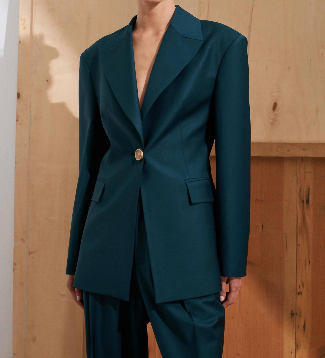 Acaria Studio Earth Long Sleeve Blazer in green - women's jacket