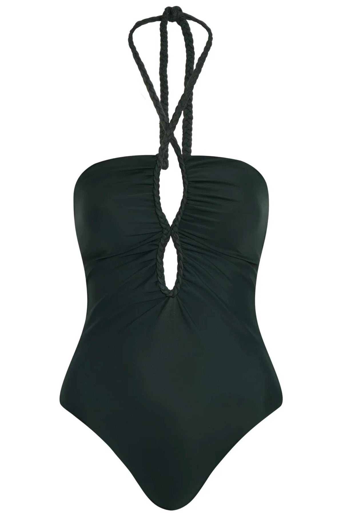 JUAN DE DIOS Saint Tropez One Piece Swimsuit in dark green - women's swimwear - detail view
