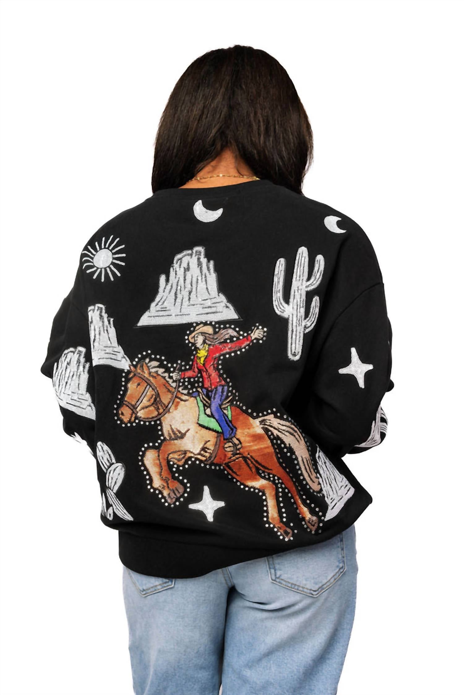 Queen Of Sparkles - Bucking Cowgirl Sweatshirt