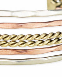 Zad - Women's Hammered Twisted Lines Cuff Bracelet