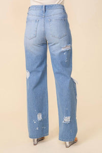 White Label - Distressed Straight Leg Jeans