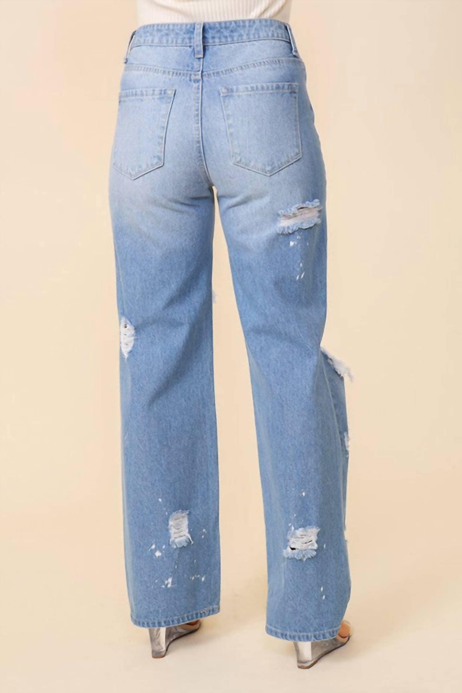 White Label - Distressed Straight Leg Jeans