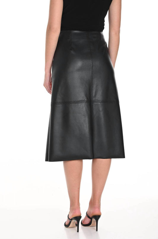 Frank Lyman - Vegan Leather Midi Skirt