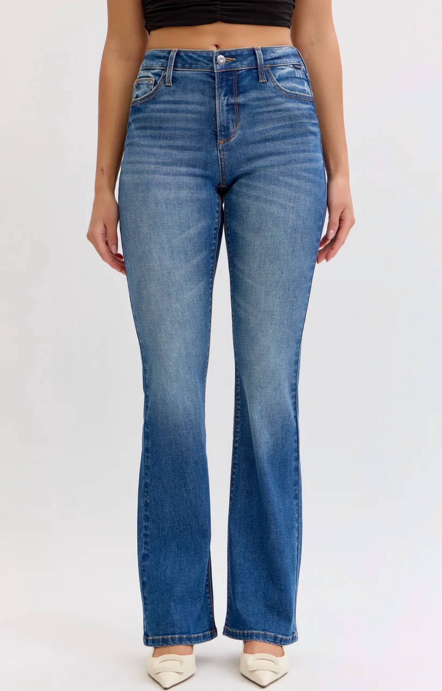 Cello - Mid Rise Boot Cut Jeans