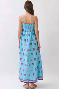 Tcec - Floral Print Smocked Maxi Dress