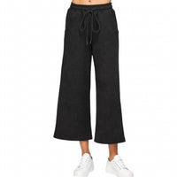See And Be Seen - Textured Cropped Wide Leg Pants