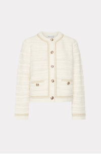 Milly - Metallic Textured Knit Jacket