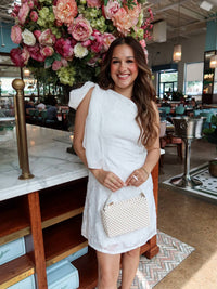 Lucy Paris - Blanc Bow One-shoulder Dress