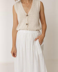 Indi & Cold - Flared Elastic Skirt With Embroideries