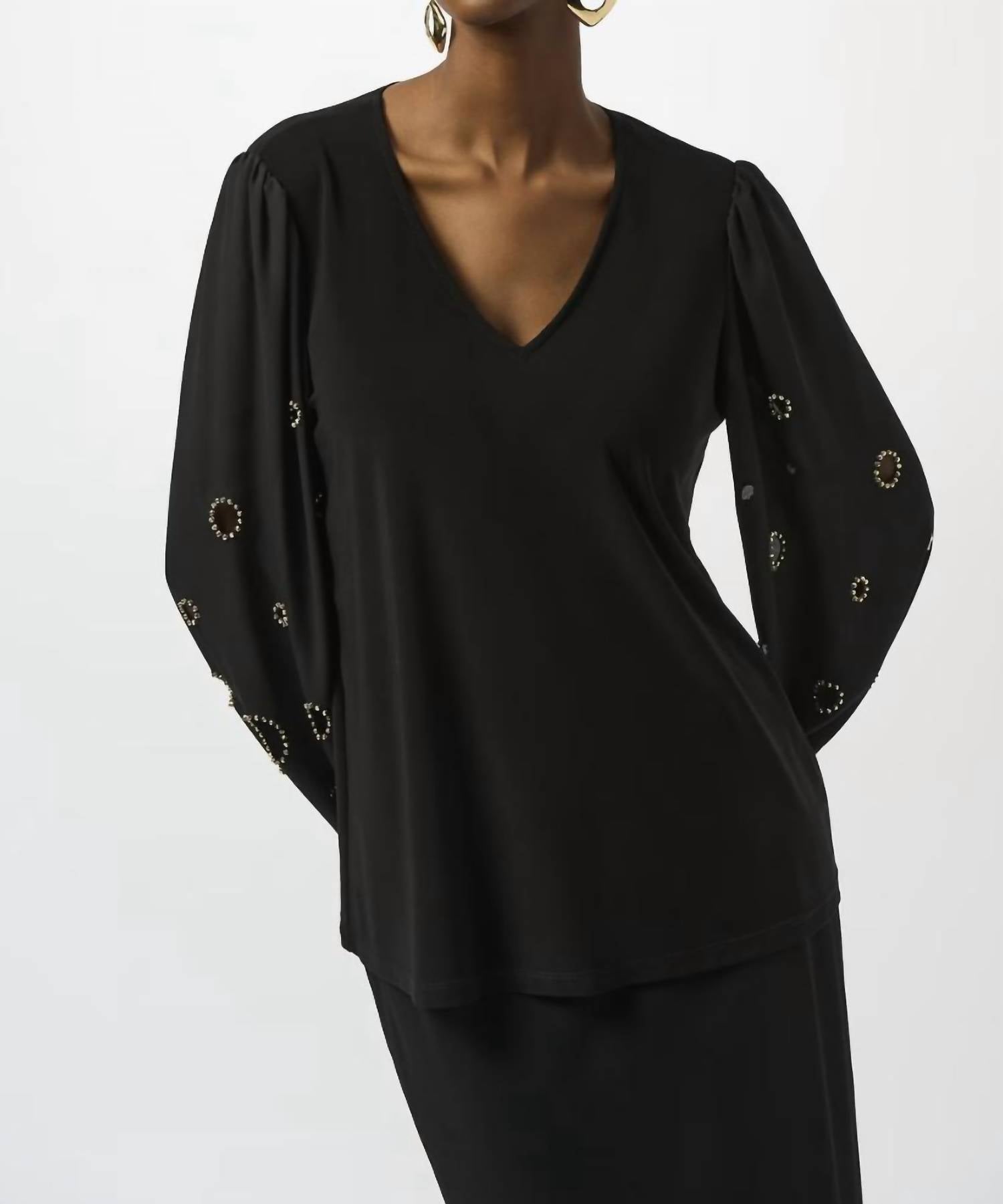 Joseph Ribkoff - Jewel Embellishment Pullover Top