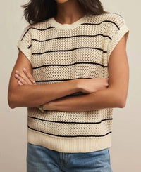Z Supply - Ines Striped Crochet Sweater Top