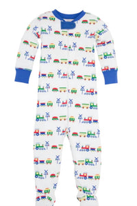 The Beaufort Bonnet Company Boys Knox's Night Night Onesies in chatham choo choo - kids' item