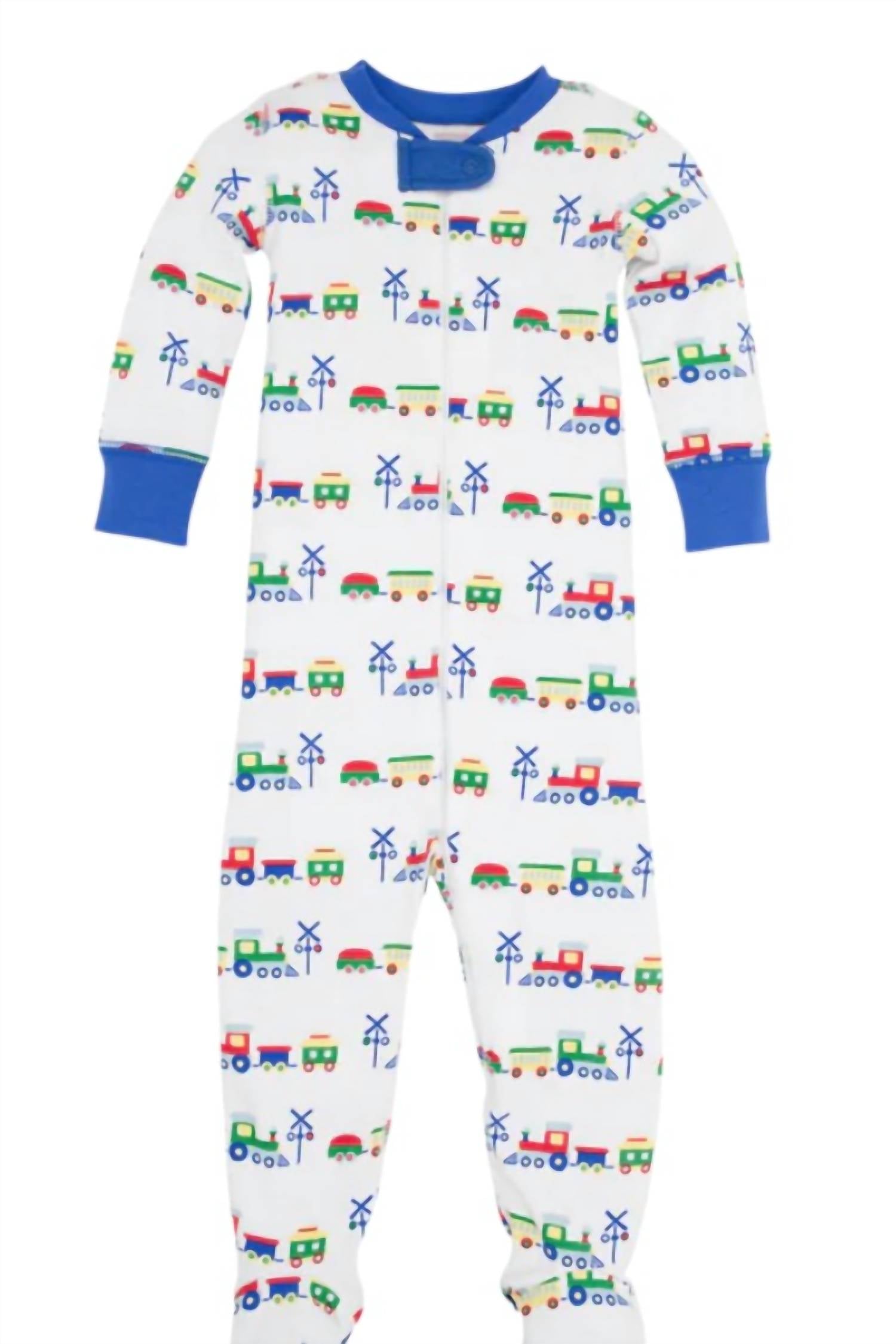 The Beaufort Bonnet Company Boys Knox's Night Night Onesies in chatham choo choo - kids' item