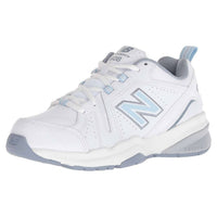 New Balance Women's 608 Cross Trainer Shoe in white blue - women's shoe - detail view