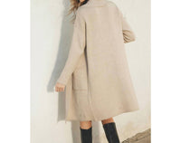 DRESS FORUM Open Front Long Cardigan in taupe - women's cardigan - detail view