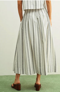 MIOU MUSE Blaire Smock Waist Long Skirt in black oatmeal - women's skirt - detail view