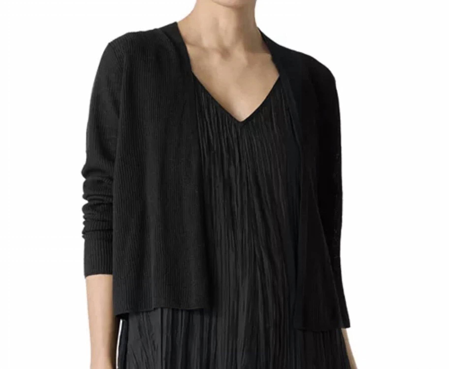 Eileen Fisher - LINEN COTTON RIBBED CARDIGAN