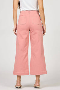 DEAR JOHN DENIM Audrey High Rise Wide Leg Jeans in terracotta - women's jeans - detail view