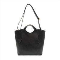 Joy Susan Women's Emily Double Zip Tote Bag in black - women's bag - detail view