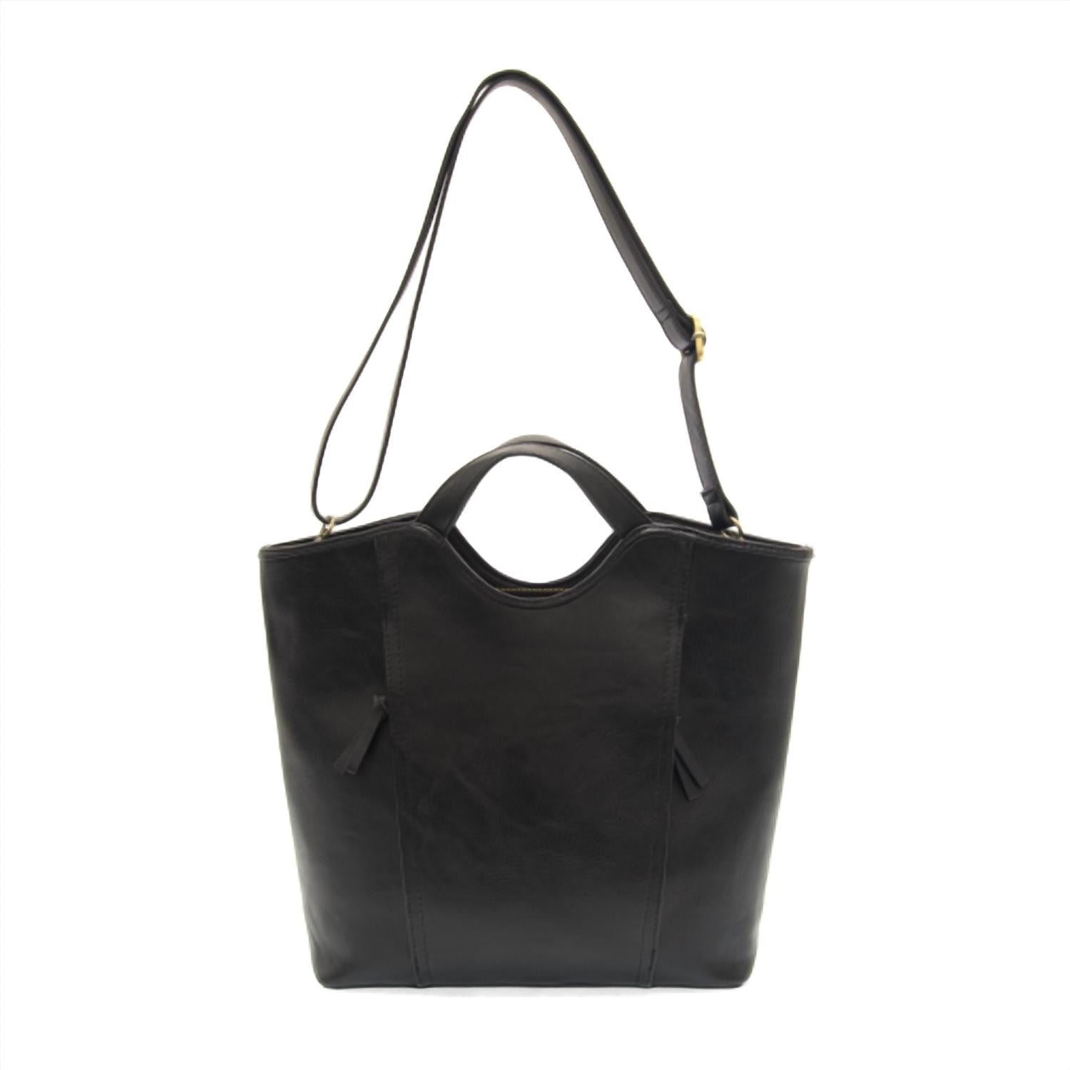 Joy Susan Women's Emily Double Zip Tote Bag in black - women's bag - detail view