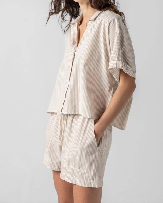 Lilla P - Striped Boxy Button Down