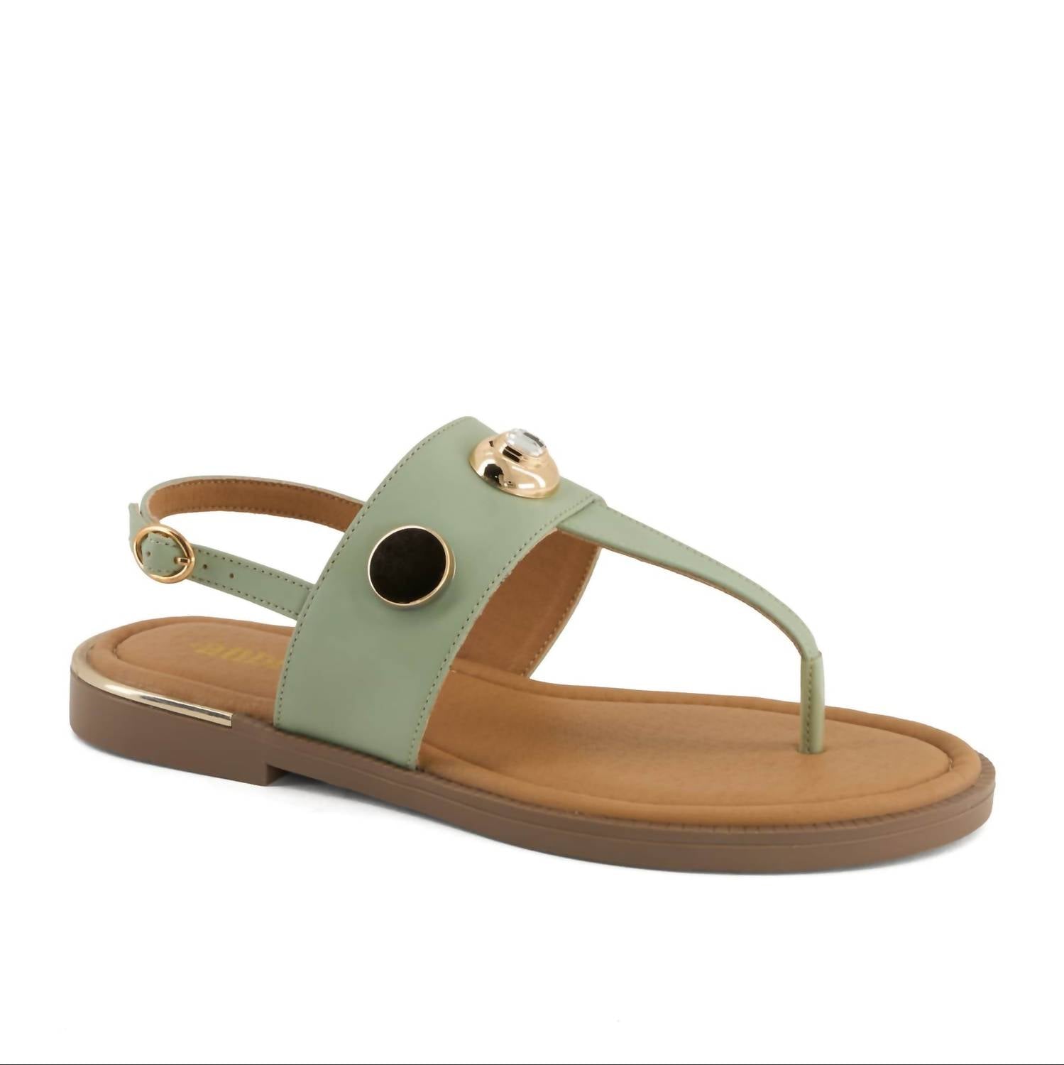 Andrea Women's Stylish Flat Sandal in green - women's sandal