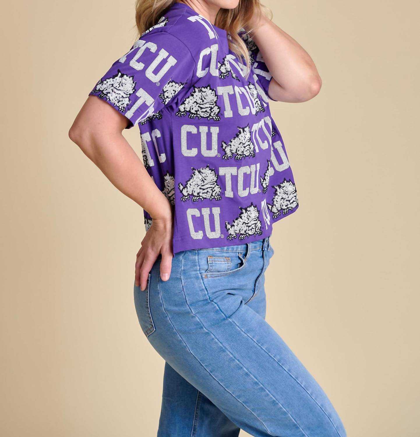 Stewart Simmons - Tcu Sequin Repeat Tee