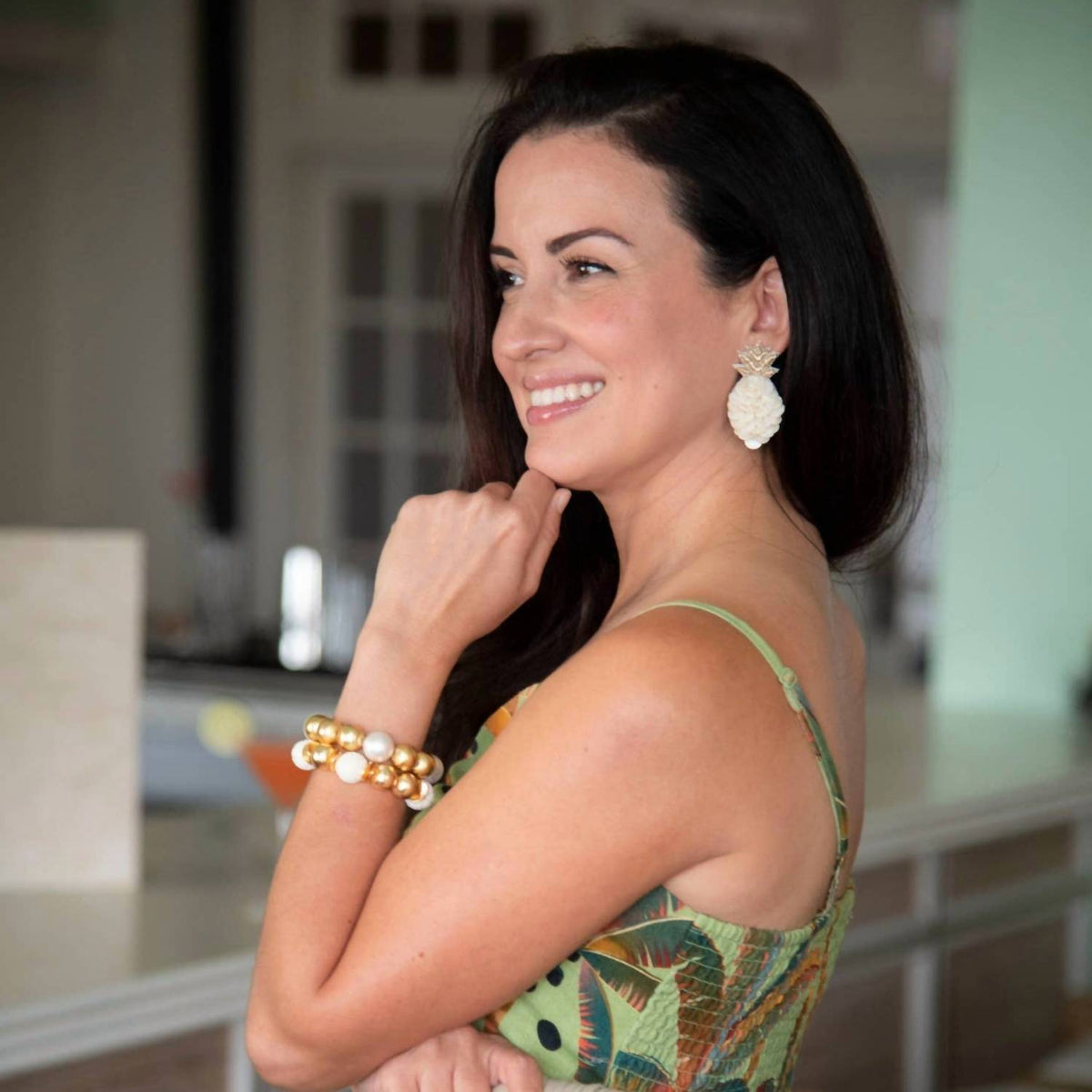 Gaby & Grace - Maui Pineapple Seashell Earrings