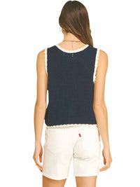 Pinch - Crochet Trim Knit Tank