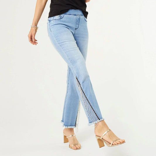 Coco + Carmen - Omg Flare Rhinestone Fringe Jean