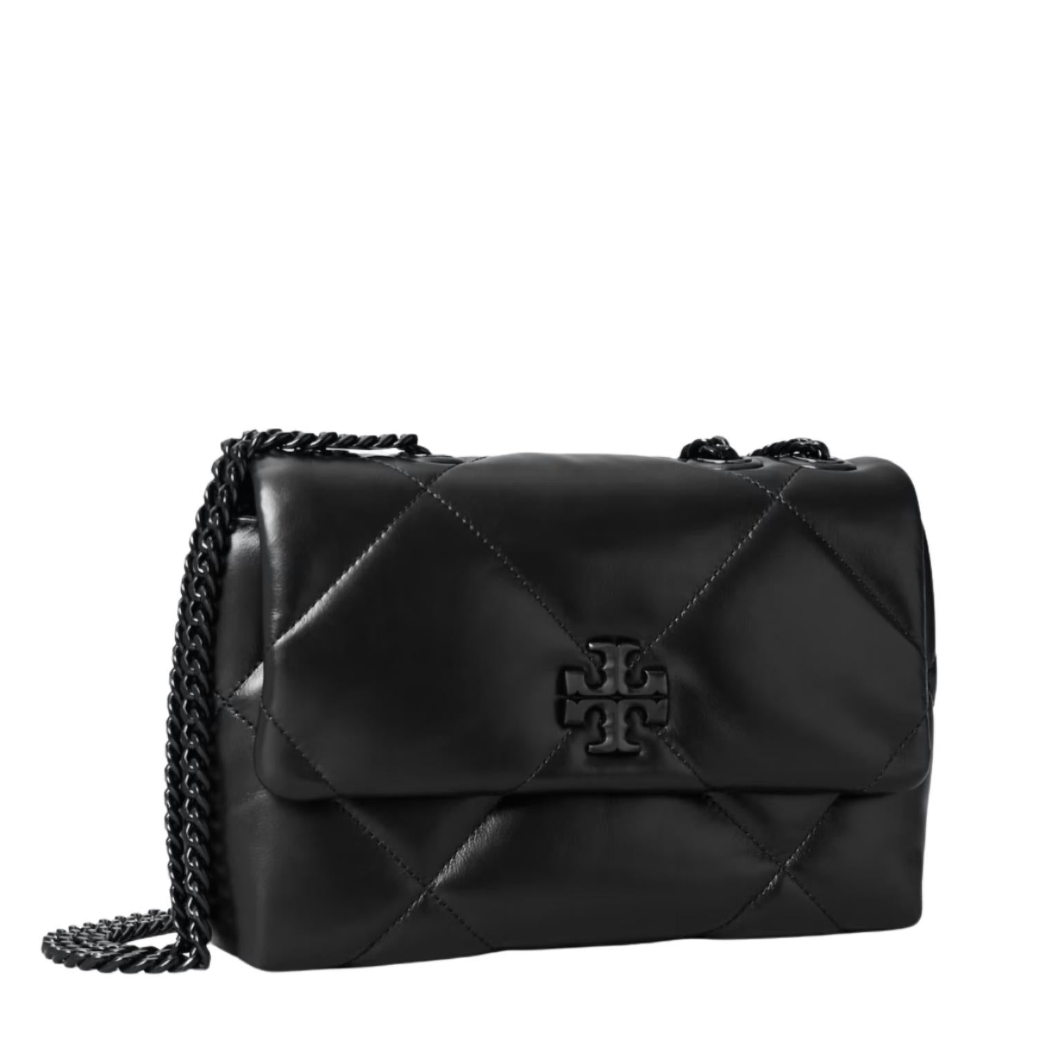 TORY BURCH Kira Diamond Quilt Small Convertible Shoulder Bag in powder coated black - women's bag - view 4