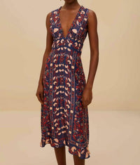 Farm Rio - Boho Floral Scarf Midi Dress