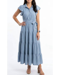 Mikarose - Flutter Sleeve Tiered Dress