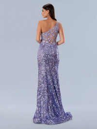 Stella Couture - One Shoulder Sequin Lace Prom Dress