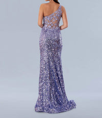 Stella Couture - One Shoulder Sequin Lace Prom Dress