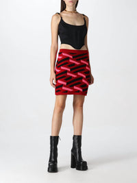 Versace - La Greca Wool Blend Knit Skirt