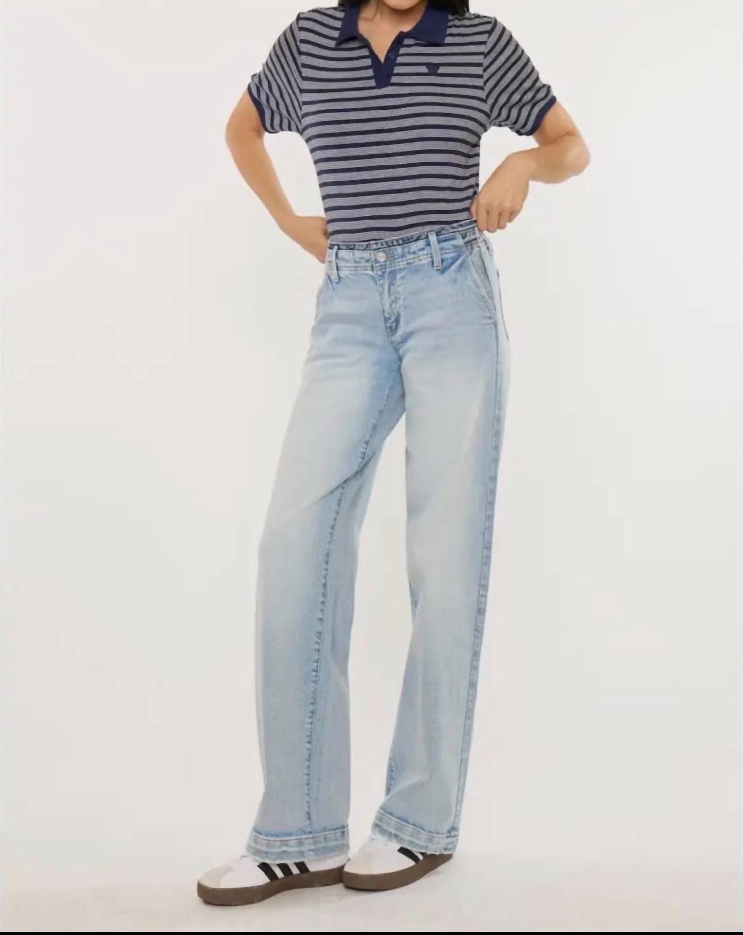Kancan - Mid Rise Wide Leg Trousers