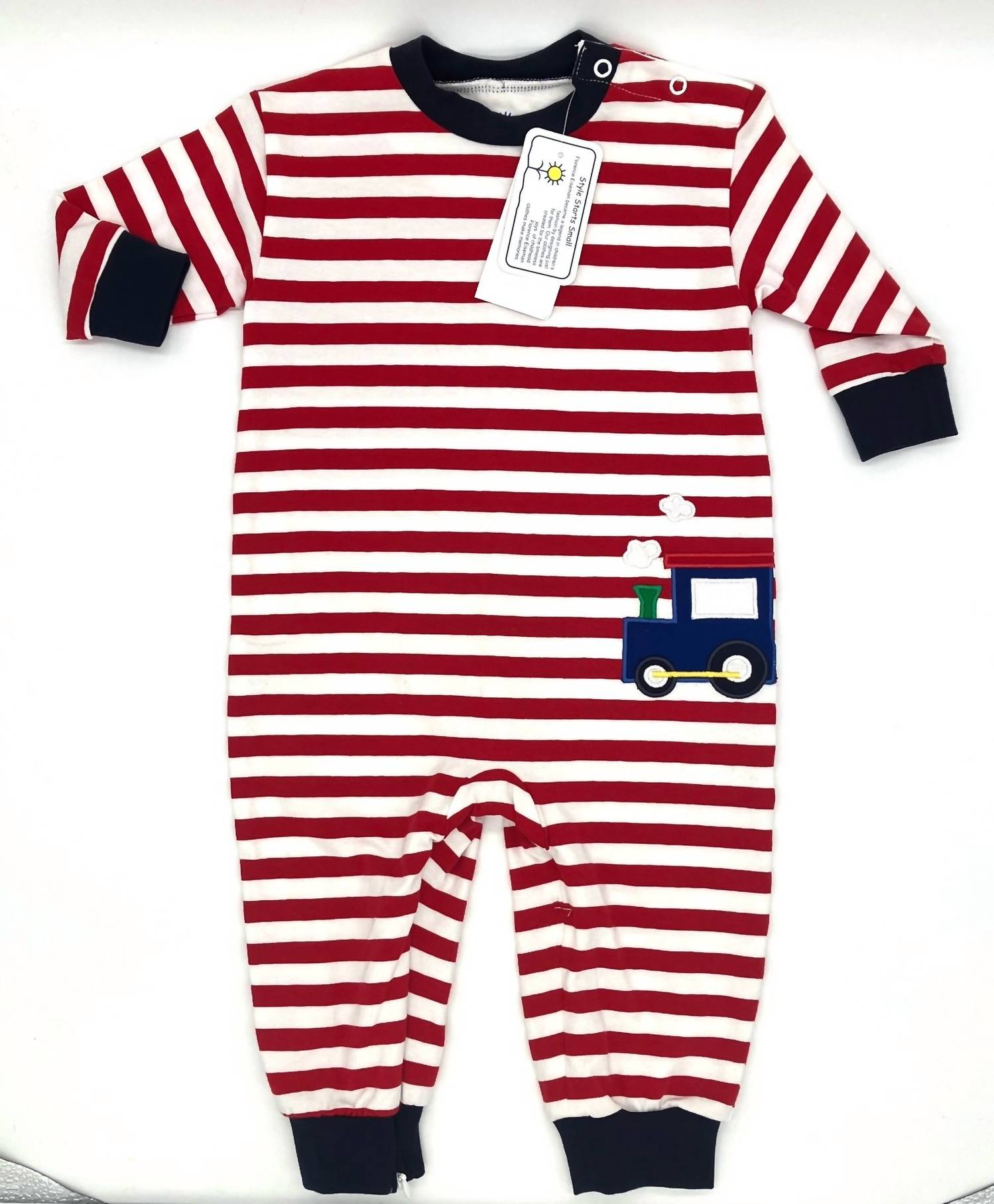 Florence Eiseman Kid's Train Longall in red white - kids' item
