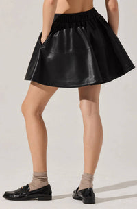 Astr - CHELSEY FLARED FAUX LEATHER SKIRT