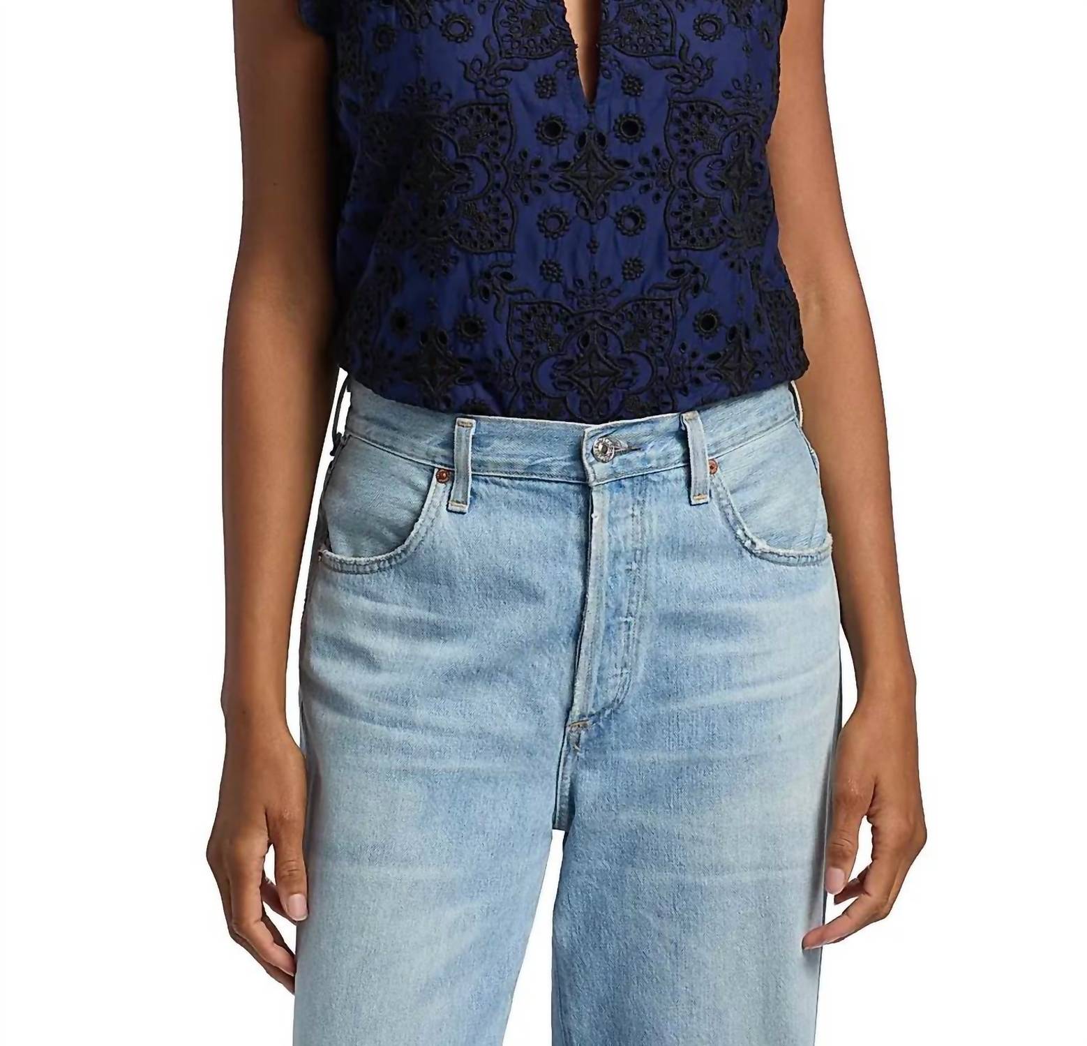 Figue - Maris Embroidered Cotton Top