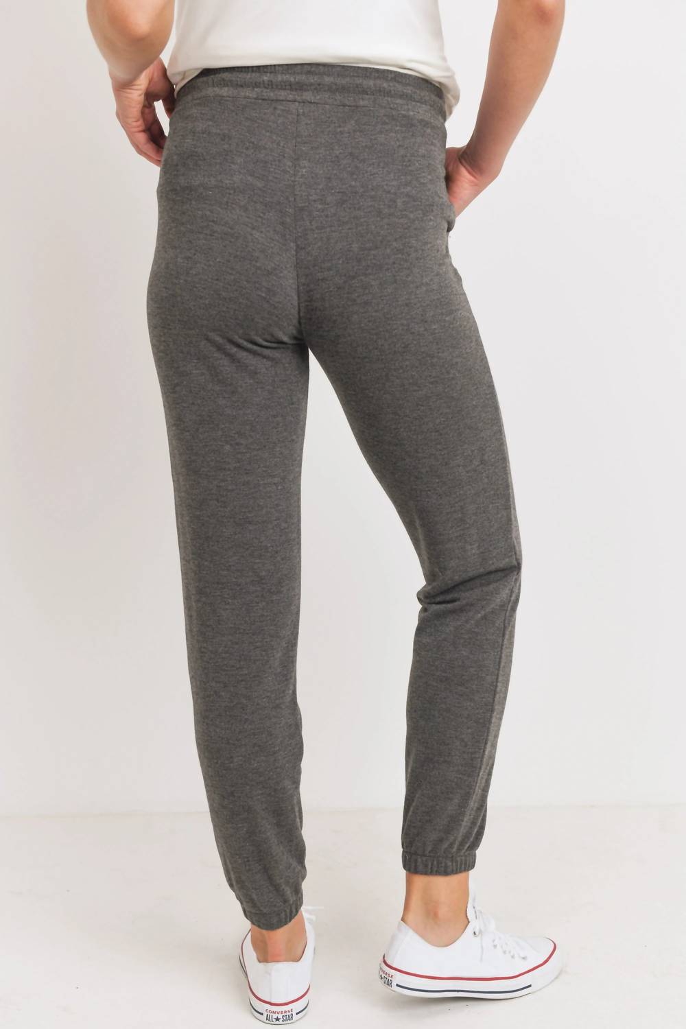 Two-Tone Brushed Terry Maternity Sweatpants